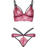 Leg Avenue - 81623 Ensemble Soutien-Gorge + String Bordeaux Taille S